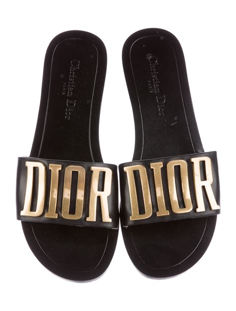 black christian dior slides|christian dior lace up sandals.